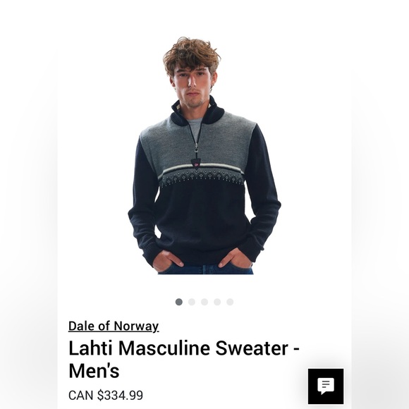 EUC Dale of Norway - LAHTI Mens wool zip-up sweater, dark grey & orange, size M - Picture 1 of 11